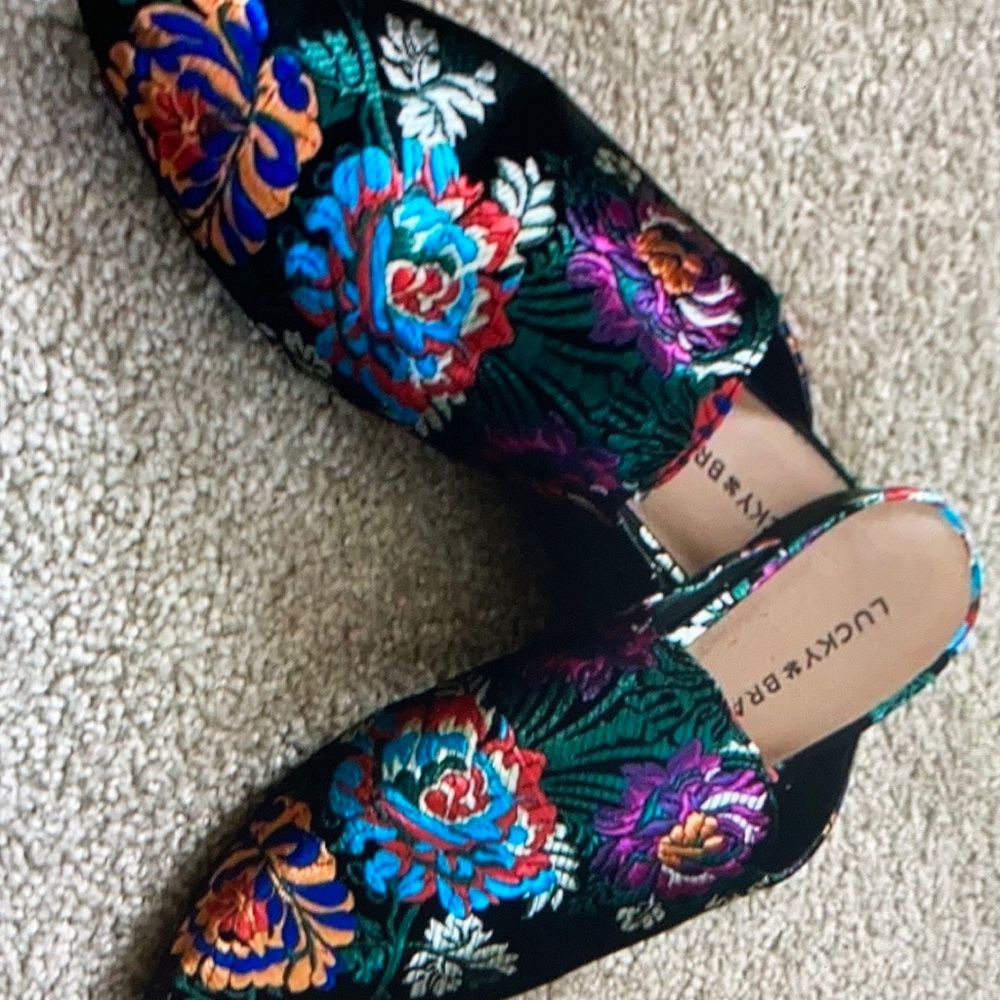 Lucky brand tapestry mules